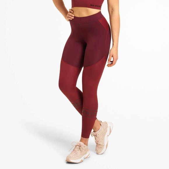 BETTER BODIES Pants - Better Bodies Chrystie Shiny Tight Deep Maroon